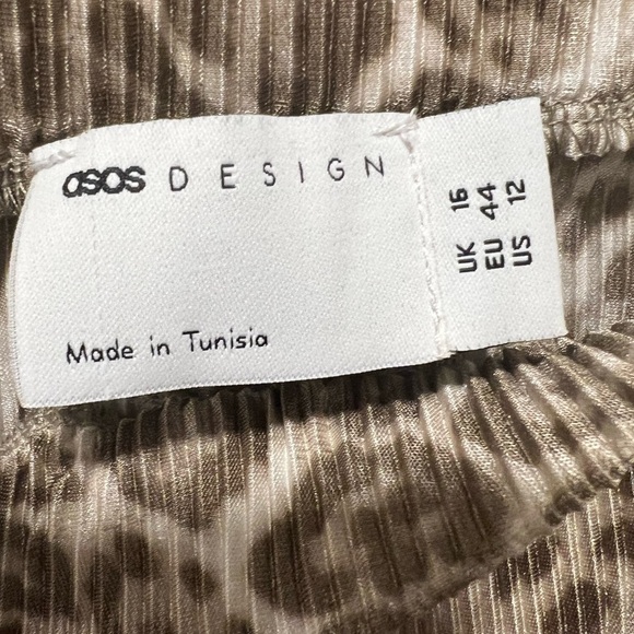 Animal Print Fitted Wide Leg Pant Boho L/XL - Picture 3 of 3